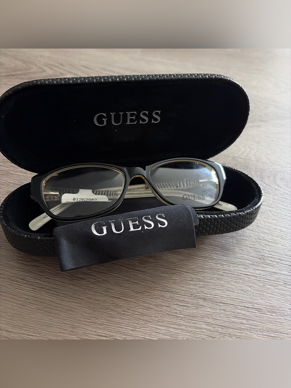 GUESS Black Rectangle Eyeglasses with Case
